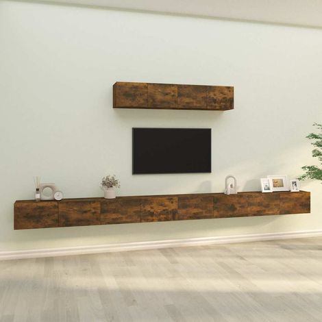 Ensemble de meubles TV 4 pcs pour Salon - Armoire TV Chêne fumé Bois d'ingénierie BV558232 - BonneVie (1/5)