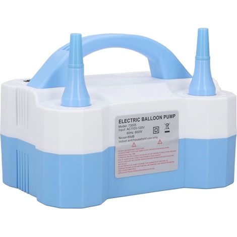 Gonfleur électrique portable à double buse pour ballons, souffleur d'air rapide, décoration de fête, bleu, prise UE 220-240V (1/5)