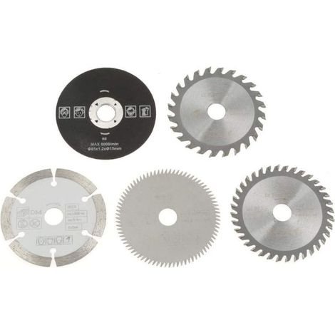 Lame de scie circulaire carbure 85mm – Diamètre intérieur 15mm – Lot de 5 pièces pour coupe marbre – Résistance à l'abrasion (1/5)