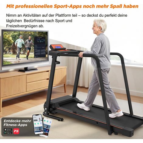 Tapis de course pliable portable pour seniors avec option APP,structure stable capacité de charge 120 kg