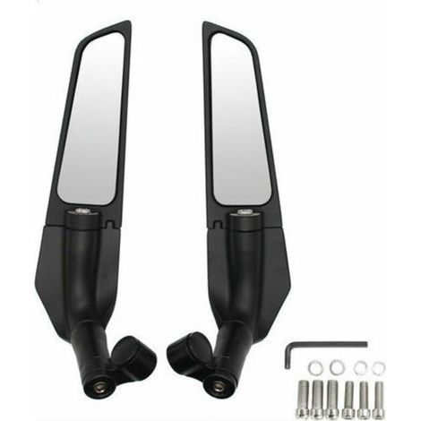 Rétroviseur pour voiture,2 pièces moto modifié vent aile pivotante universel rétroviseur becquet 90 ° rotatif réglable rétroviseurs latéraux - Le noir (1/5)