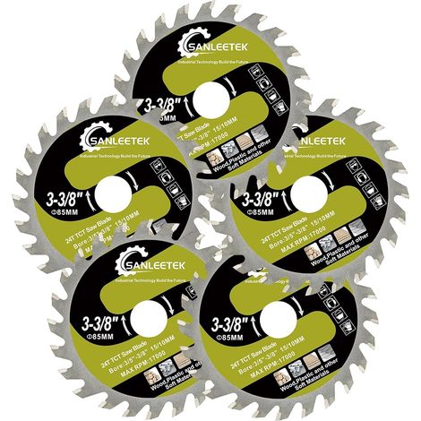 Lame de Scie Circulaire - 5pcs 85mm Disque Carbure Bois Disque à Tronçonner pour Bois Plastique (1/5)