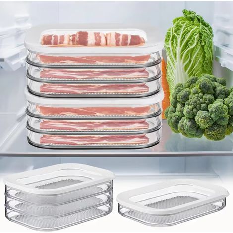 boîtes conservation transparentes avec couvercles pour aliments boîte rangement multifonctionnelle la cuisine lot de 2 (1/4)
