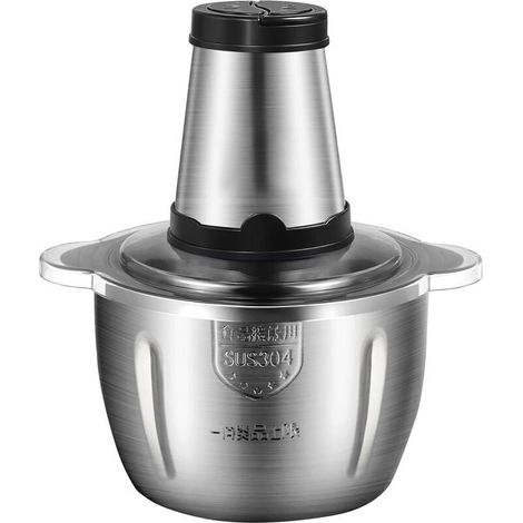 Hachoir électrique en acier inoxydable 2L, 2 vitesses, 4 lames, pour viande, fruits, légumes, fruits secs, fromage