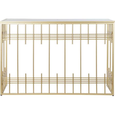 Console style chic doré, noir métal, verre, console 120 cm (1/4)