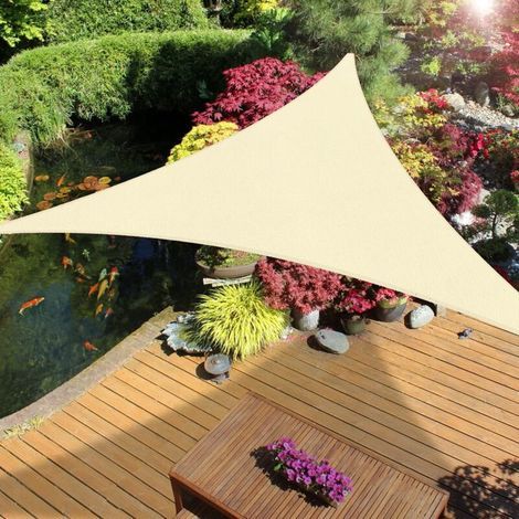 Voile d'ombrage Triangle 3x3x3m Gris Voile de Soleil Imperméable Une Protection des Rayons UV à 95% pour Extérieur Terrasse Jardin Camping Fête Piscine avec Cordes (1/3)