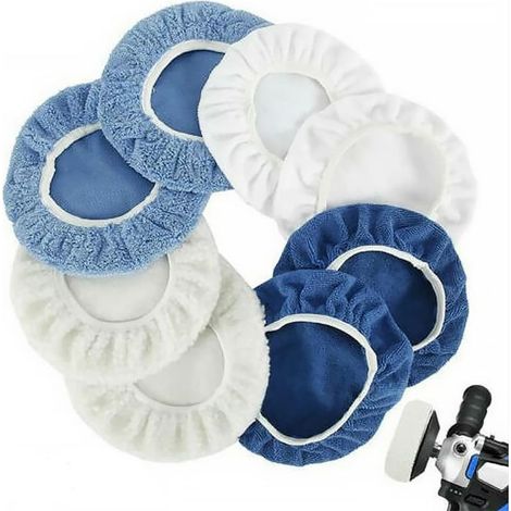 8 Pièces Bonnet de Polissage, 6-7 Pouces Polisseuse pour Voiture Bonnet de Polissage Lustrage Élastique, Bonnets de Polissage en Microfibre pour la Plupart des polisseurs de Voiture (1/5)