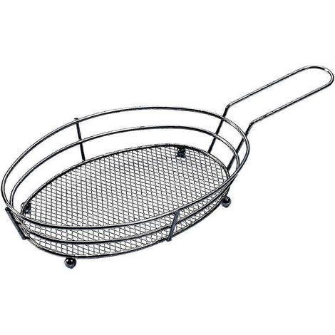 Panier à friture, panier de service pour restaurant, panier alimentaire pour la cuisine maison, les barbecues et les pique-niques-Black (1/5)