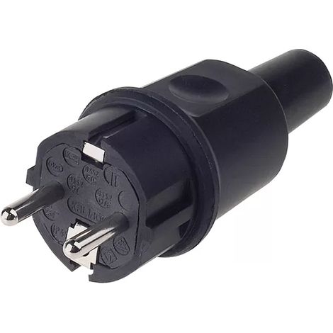 Bachmann 913.169 Schutzkontaktstecker Vollgummi 250 V Schwarz IP44, IP20