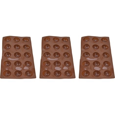 Silikon-Backform mit 15 Mulden, halbkreisförmig für Pudding, Schokolade und Kuchen, erhältlich im 3er-Set (1/5)