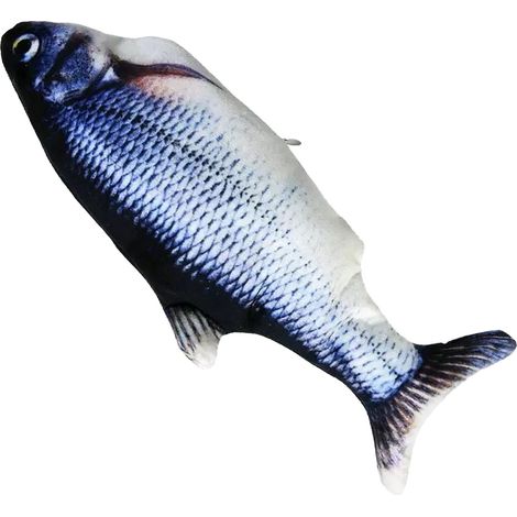 Elektrisch beweglicher Fisch, wiederaufladbar, realistisches Plüschtier aus PP-Baumwolle, wackelnder Fisch, Geschenkidee, Spielzeug, Graskarpfen (1/5)
