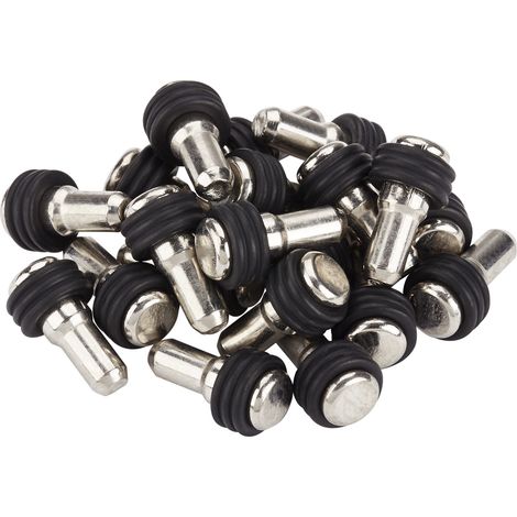 20 Stück Regalbodenträger OR für Ø 5 mm Bohrloch Edelstahloptik Fachbodenträger mit Gummiauflage Steckbodenträger für Glasplatten Regalhalter Steckmontage Fachträger von SOTECH (1/4)