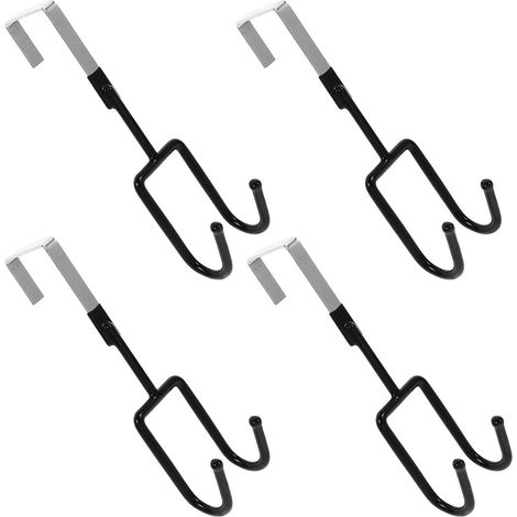 Crochets Muraux Antidérapants en Fer Colle Pvc, Lot de 4 Pièces, Résistants à L'usure et Faciles à Installer sans Perçage pour Serviettes et Ceintures, Salle de Bain (1/5)