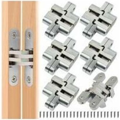 Hidden Folding Cross Hinges, Invisible Locking Hinges, Curved Furniture Hinges, Steel Corner Hinges for Cabinet Doors, Easy Installation for Cabinet Doors and Furniture (1/5)