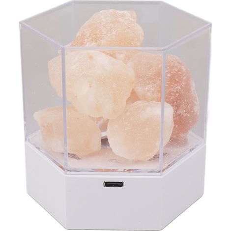 Lampe en sel de l'Himalaya LED RVB, intensité réglable, USB, décoration, aromathérapie aux huiles essentielles, cristal de sel naturel, veilleuse pour chambre salon (1/5)