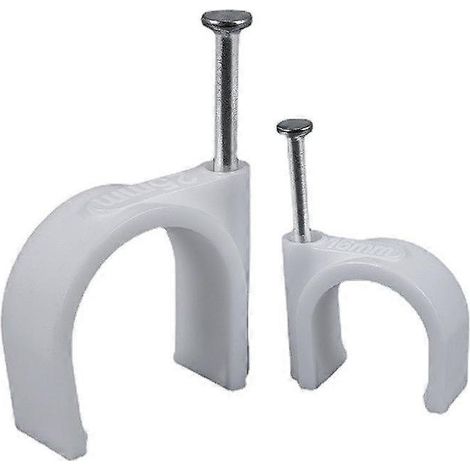 300er-Packung Stahlkabel-Wandclips, verschiedene Ausführungen, robust, langlebig, weiß, rund, 400 Stück, 6 mm Durchmesser, Kabelmanagement (1/5)