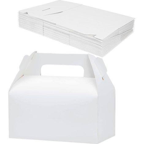 White Cardboard Gift Box for Parties (30 Pieces), Cardboard Cake Box 16 x 9 x 10 cm, Kraft Paper Gift Boxes for Gifts, Weddings, Parties, Festive Days, Pastries (1/5)