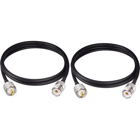 2-teiliges Koaxial-UHF-PL259-Stecker- oder SO239-Buchsenkabel mit 10-poligem RG58-Stecker/3 m (1/5)