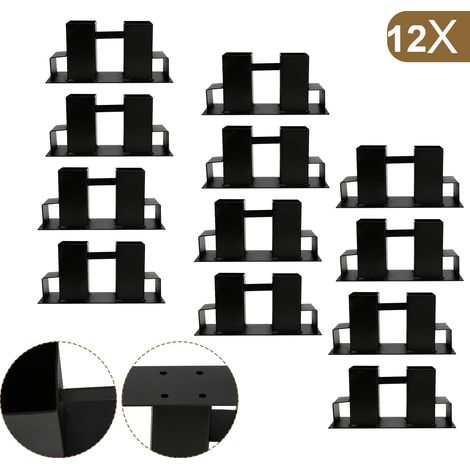 SWANEW Supporto per accatastare la legna da ardere Nero 12x (1/5)