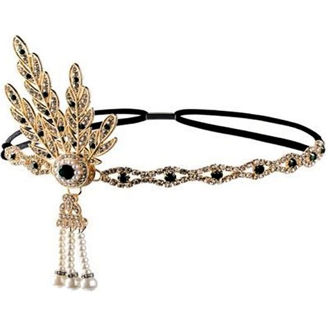 Bandeau à plumes et cristaux, accessoire de coiffure pour femmes et filles, idéal pour les fêtes et les bals.