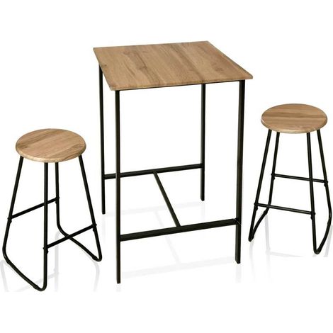 Set tavolo con 2 sgabelli naturale (1/2)