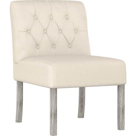 Fauteuil en lin sans accoudoirs orné de boutons (1/5)