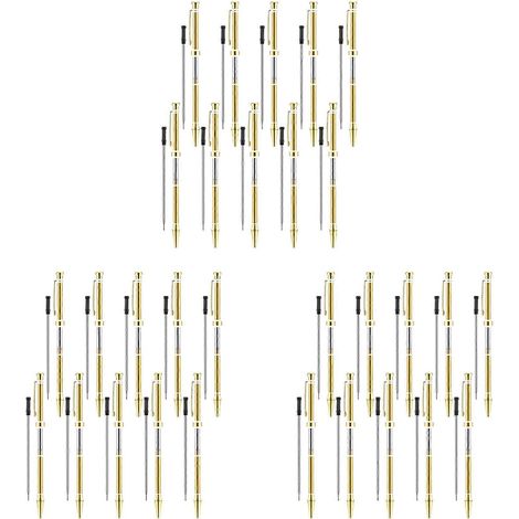 Kit de 30 stylos pour tournage sur bois, stylo fin de 7 mm à mécanisme tournant avec recharge, fournitures pour tour à bois, or (1/5)
