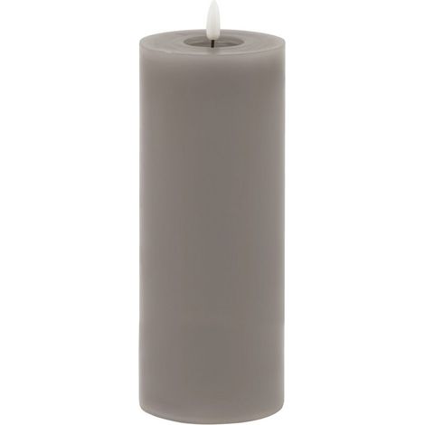 Luxe Collection Melt Effect LED Candle - Wax - L9 x W9 x H23 cm - Grey