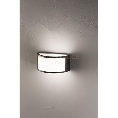 APPLIQUE FABIUS NERO 1 LUCE ATTACCO E27 BIEMISSIONE IP44 L.25CM
