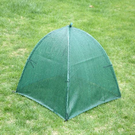 Cloche de protection hexagonale verte à cordon 120x60x60cm avec 12 piquets en U, barrière contre insectes oiseaux et soleil
