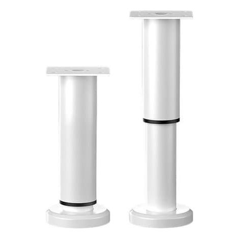 2 pieds de meuble, réglables en hauteur de 18 à 30 cm, pieds de lit et de support en métal réglables avec vis, pour canapés-lits et armoires, 18 x 6 cm, blanc (1/5)