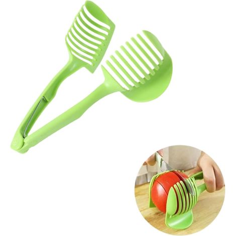 Affettatrice per pomodori, taglia pomodori per tagliare fette uniformi, tagliaverdure, in plastica ABS, strumento multifunzionale per tagliare frutta e verdura (1/4)