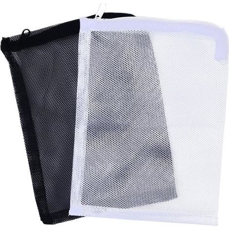 10pcs Sac à Filtre pour Aquarium, Sac de Filet en Nylon avec Cordon, Poissons Réservoir Sac en Filet Chaussettes pour Aquarium et Piscine et Jardin, 15 x 20CM (Blanc et Noir) (1/5)