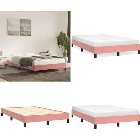 Bettgestell ohne Matratze Rosa 120x190 cm Samt - Samtsofa - Rosa Bettgestell - Doppelbett Rahmen - Schlafzimmer Dekoration - Boxspringbetten - Home & Living (1/5)