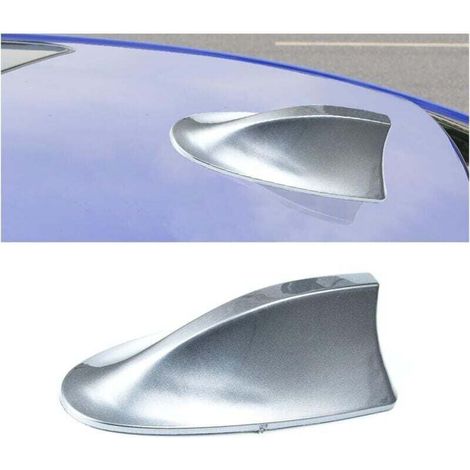 Décoration D'antenne de Toit D'aileron, Requins Voiture Couverture D'antenne D'aileron de Requin Antennes de Toit Automobile, pour La Plupart des Voitures, Améliorer Le Signal (Argent) (1/4)