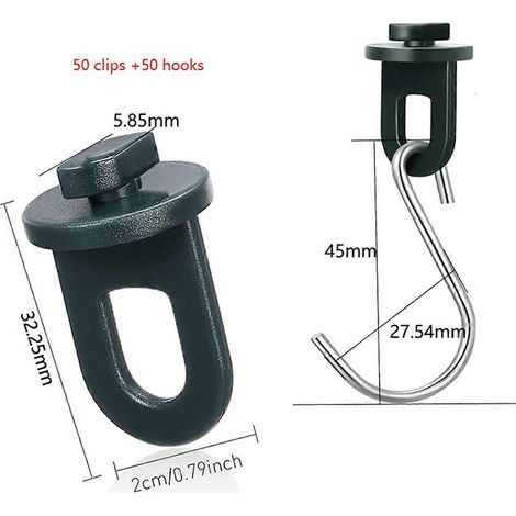Lot de 50 crochets de suspension pour serre, clips de fixation en plastique pour serre. (1/5)