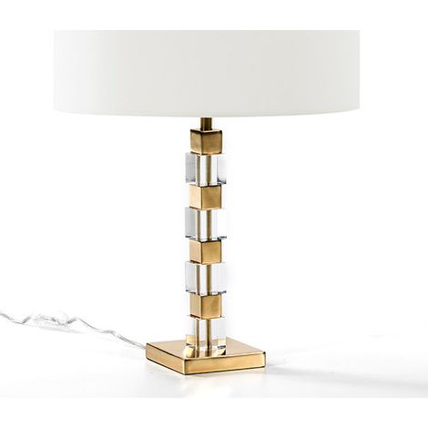 Pied de lampe acrylique et métal doré Vera H 42 cm (1/2)