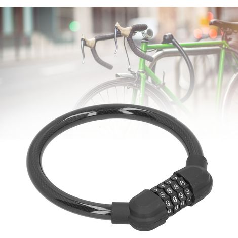 Câble antivol vélo haute sécurité à code 4 chiffres pour cyclisme extérieur noir (1/5)