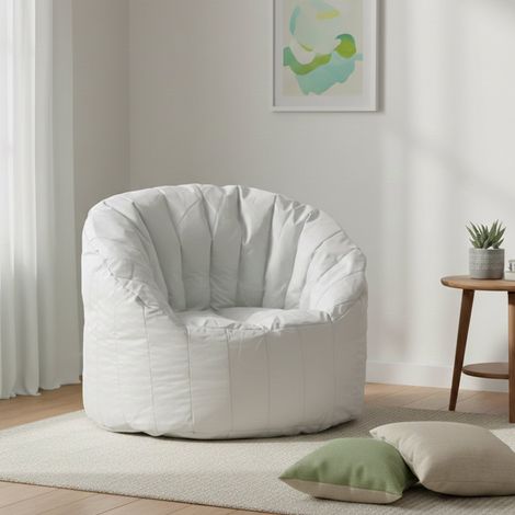 Talamo Italia Runder gepolsterter Sessel, weiße Farbe, Maße 80 x 80 x 80 cm (1/3)