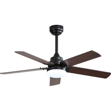 REDOM - Ventilatore da soffitto da 106 cm con luce LED, telecomando, motore DC reversibile silenzioso, MDF nero (1/5)
