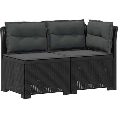 Maison Exclusive - 2-Sitzer Garten-Sofa mit Kissen Rattan-Look PP (1/5)