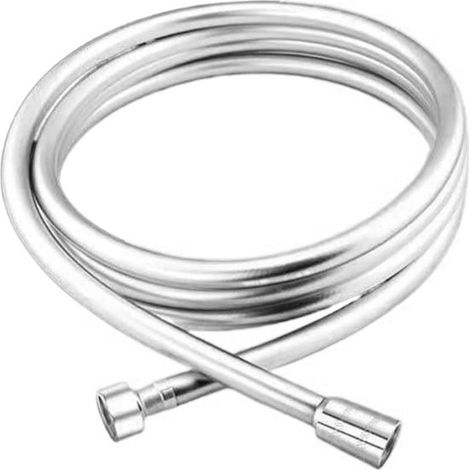 Tuyau De Douche - PVC Renforcé - Raccord Universel G1/2 - Longueur 1 M - Argent (1/5)