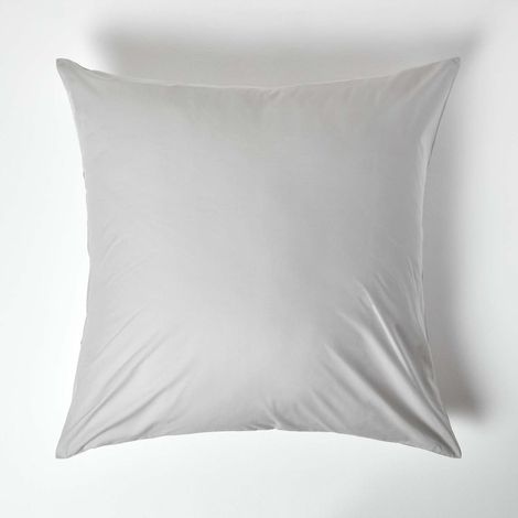 HOMESCAPES Silver Grey Continental Egyptian Cotton Pillowcase 200 Thread Count, 80 x 80 cm - Silver Grey