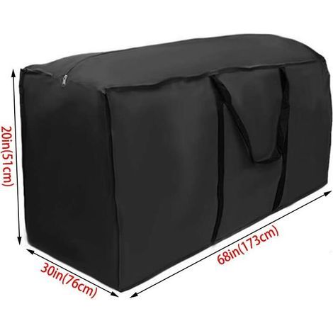 Très grand sac de rangement pour salon extérieur coussins draps oreillers coussins sac à main avec poignée Oxford 210D (173 x 76 x 51 cm) (1/4)
