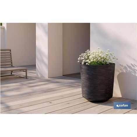 Pack de 4 pots en tissu noir PP Ø 285 x 316 mm 16 L (1/4)