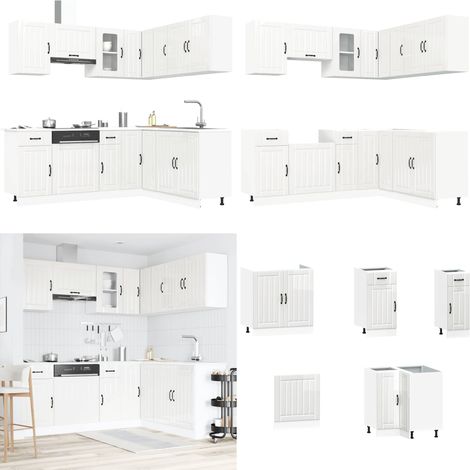 vidaXL 11-tlg. Küchenschrank-Set Kalmar Hochglanz-Weiß Holzwerkstoff (1/5)