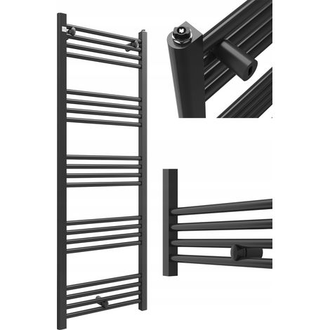 Radiateur Salle de Bains Granitan Puerto 140x50cm Noir Échelle Chauffante 1pcs (1/5)