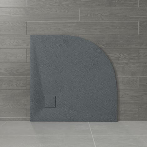 NRG 800 x 800mm Anthracite SMC Quadrant Slate Effect Bathroom Shower Enclosure Tray (1/5)