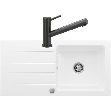 VILLEROY ET BOCH Fregadero autodrenante Architectura 60 + grifo de cocina Como Antracita (1/5)
