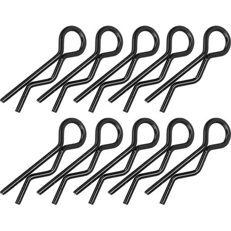 10 Pièces Attaches R en Métal pour Châssis RC 7MM - Compatible Voitures 1/5, 1/6, 1/8, 1/10 - Couleur Noire (1/5)